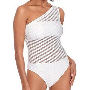 Lauren Ralph Lauren Ottoman Mesh One Shoulder One-Piece Size 14
